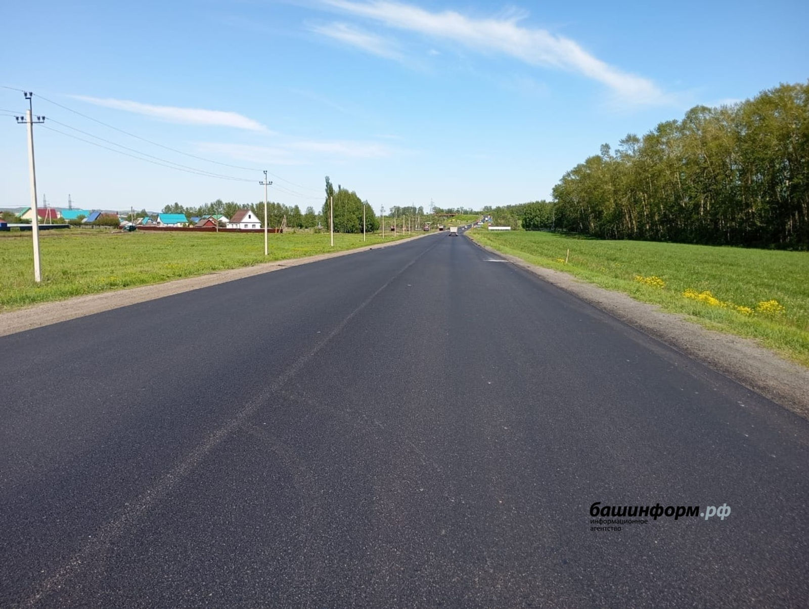 В Башкирии завершилось обновление асфальта на дороге в сторону Белорецка