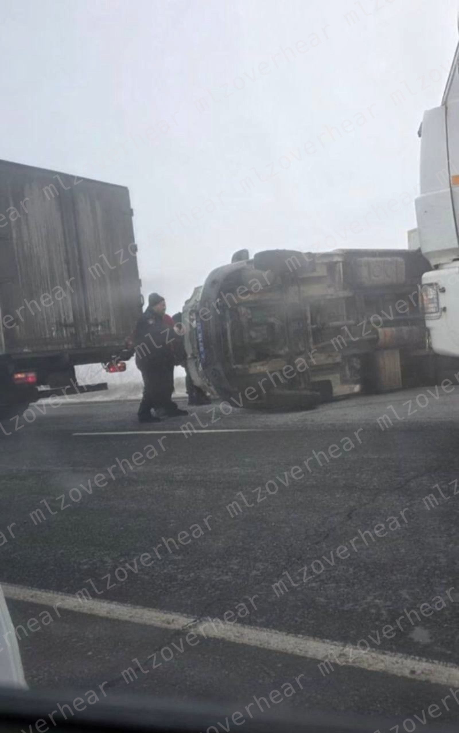В Башкирии на трассе опрокинулась полицейская машина
