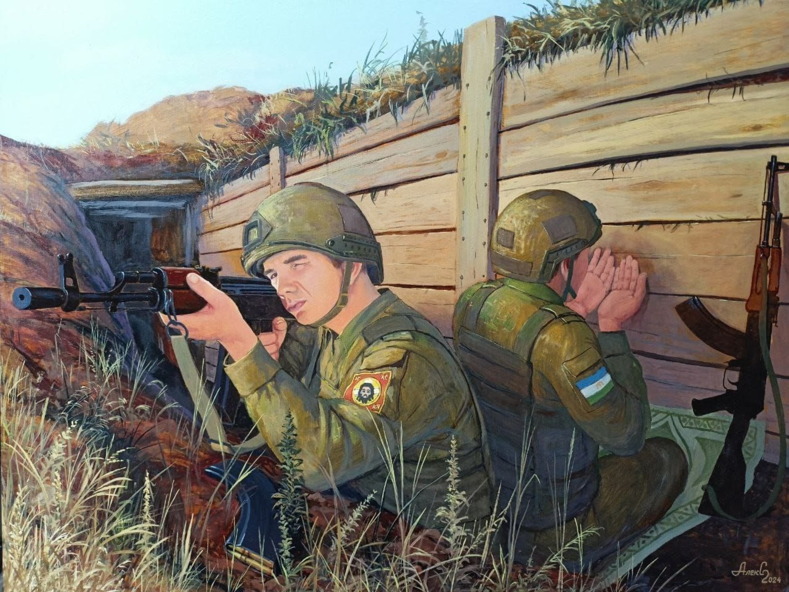 Картина уфимского художника из Башкирии о боевом братстве на СВО